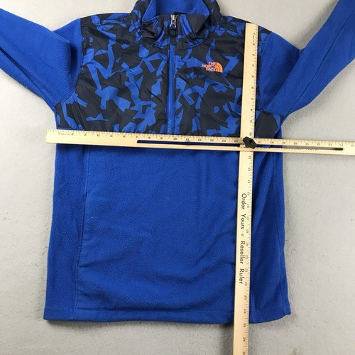 North Face Sweatshirt Youth XL Blue Fleece 1/2 Zip Pullover Boys - Picture 6 of 10