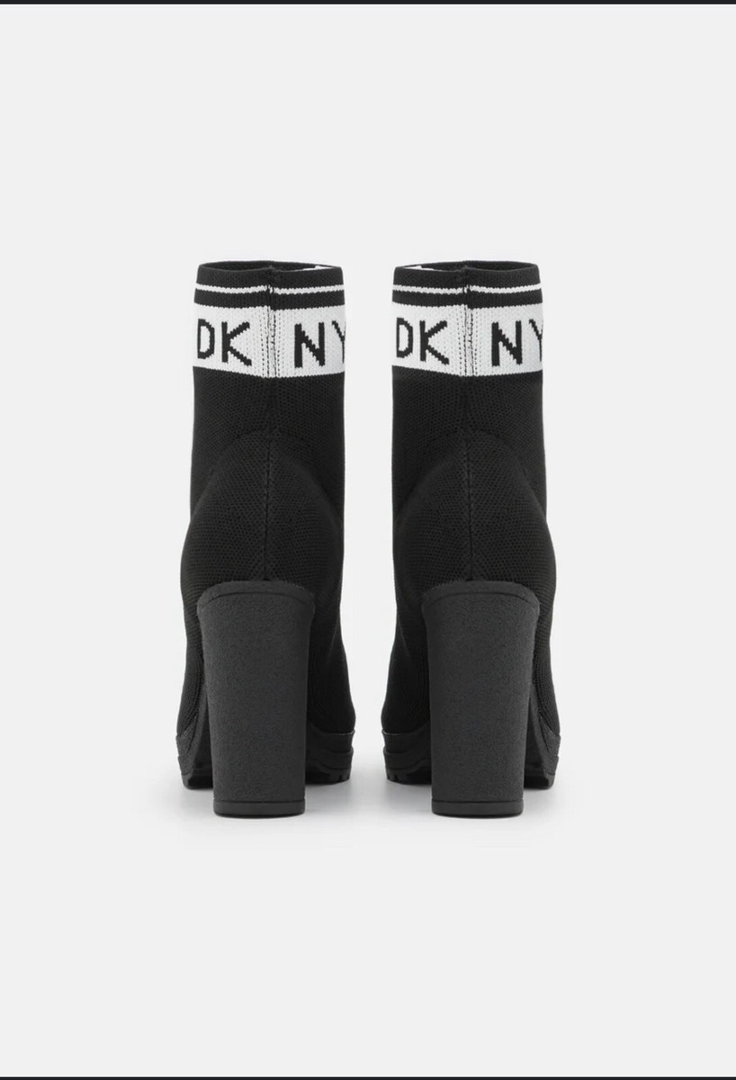 Yoox Black Ankle Boots Dkny Womens Sock Boots Platform Chunky Heel