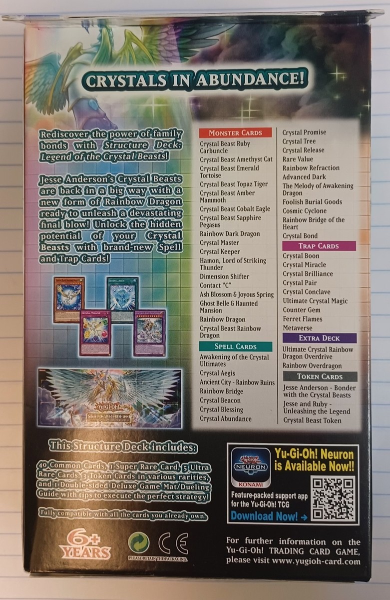 yugioh structure deck legend of the crystal beasts Yu-Gi-Oh!  Konami Embrace the legend and conquer your opponents with the Crystal Beasts! YuGiOh Structure Deck: Legend of