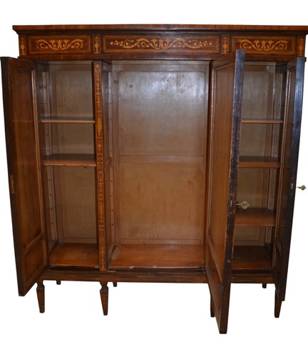 elegante libreria stile Luigi XVI epoca primi '900 in palissandro con intarsi - Imagen 17 de 23