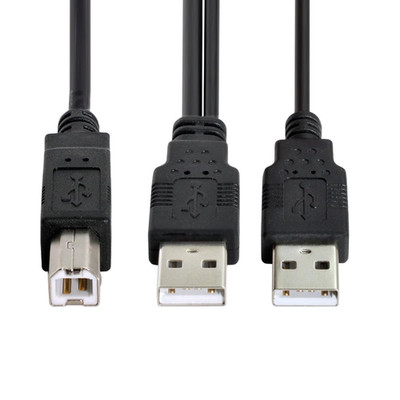 Dual USB 2.0 Male to Standard B Male Y Cable 80Cm for Printer & Scanner