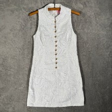 Lilly Pulitzer Alexa Shift Dress 10 Under The Sea Lace Resort White Gold Buttons
