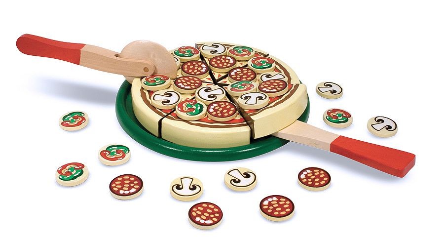Melissa & Doug Wooden Pizza & Accessories Pretend Play NEW