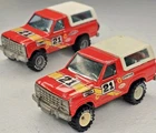 2 HOT WHEELS REAL RIDER BRONCO 4X4 GRAY & WHITE HUBS 1980 VINTAGE ORIGINAL