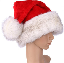 Deluxe Santa Hat - Large Red White Christmas Hat for Women Men, Santa Claus Gorr