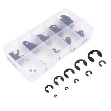 ⁺120Pcs EClip Snap Circlip Kit Open Retaining Ring Black Manganese Steel Boxed