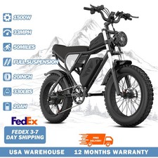 1500W 48V 20Ah Electric Bike Off-road Long-Range 20" Effortless Fast Charging US