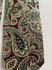 Christian Dior Italian Silk Burgundy Paisley Tie Made In USA