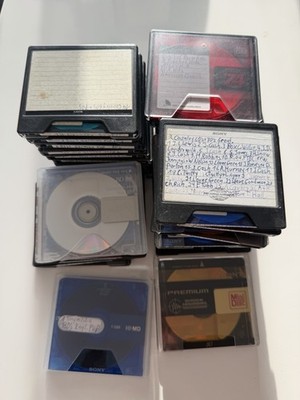 Sony Mini Disc MD 74&80 Gebraucht bespielt 37 Stück mit Hüllen