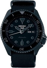 Seiko 5 Sports SBSA025 Automatic Men's Watch Black Dial 42.5mm Nylon Strap New