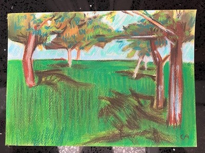 Cuno Amiet (Handmade) Drawing on antique paper Signed and stamped 8 x 11 inches