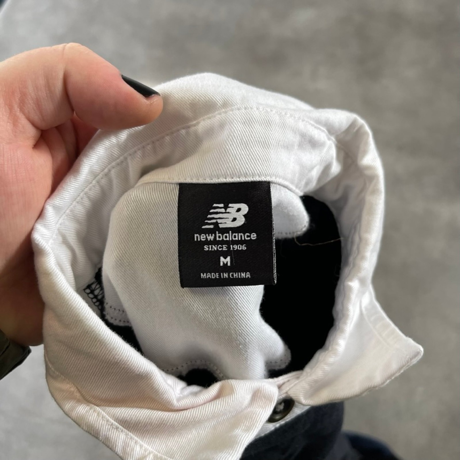 New Balance Rugby Shirt Mens Medium Y2K Colourblock Long Sleeve Top, Black White image 8