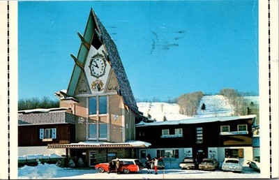 1964 Boyne Mountain Lodge Ski Resort Postcard Boyne Falls Michigan Freeman