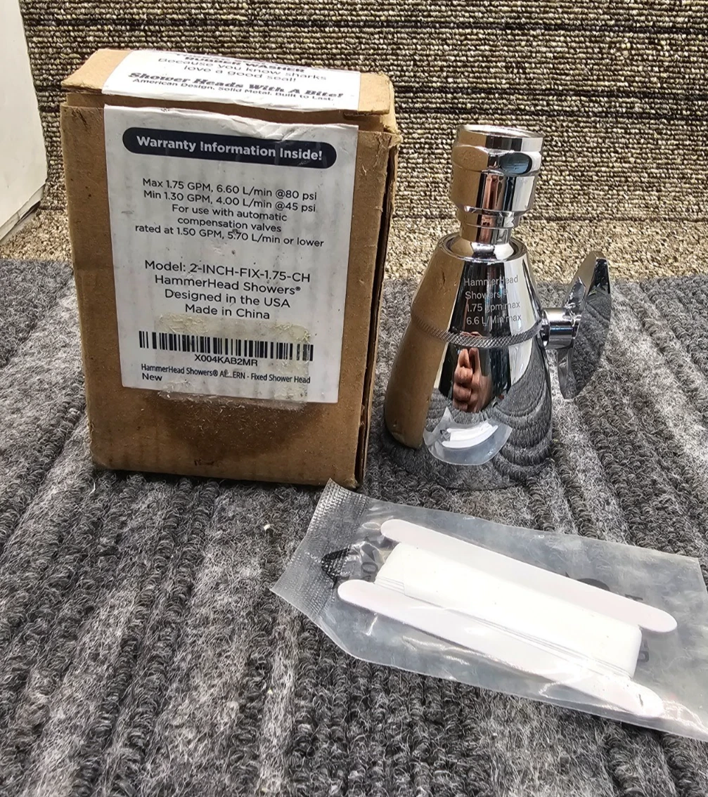 HammerHead 2-INCH-FIX-1.75-CH Solid Metal 2" High Pressure Shower Heads Chrome