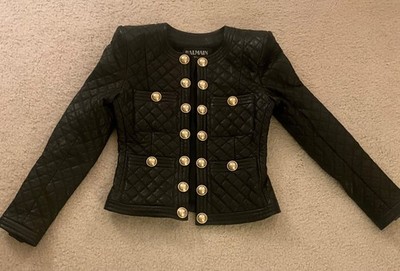 Balmain Leather Jacket Blazer Size 36