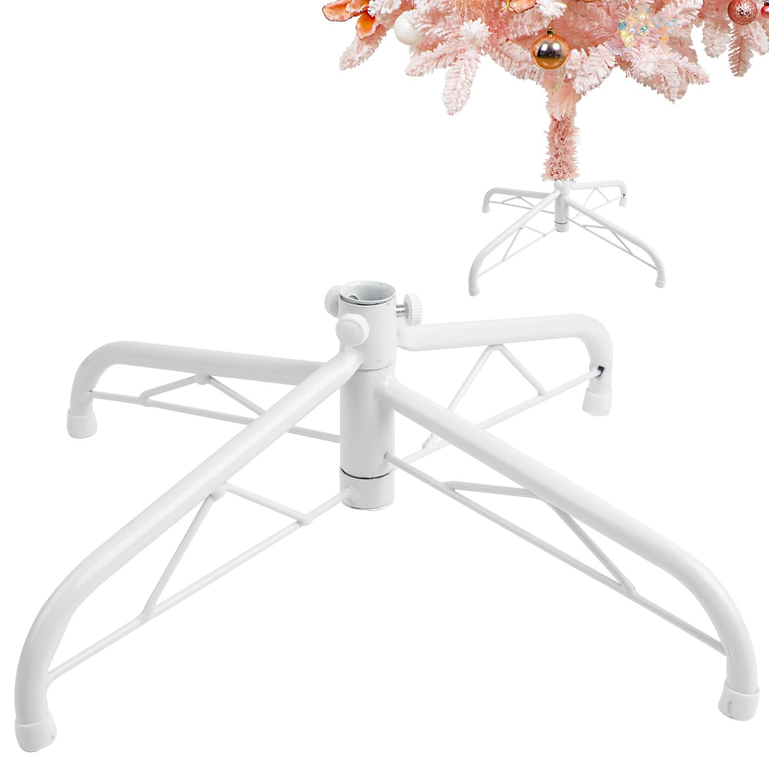 ZALAON Christmas Tree Base Stand, 40CM White Artificial Tree Bracket Metal for 4ft 5ft 6ft Christmas Tree - Image 2