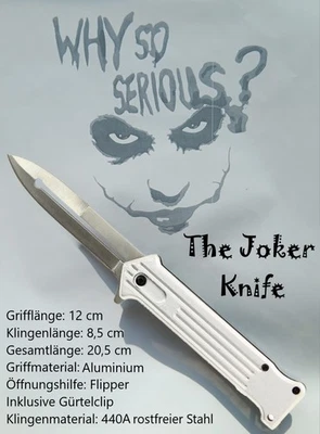 EA SPORTING NEU The Joker Taschenmesser Knife silber für Cosplay Sammler Batman Film Fans