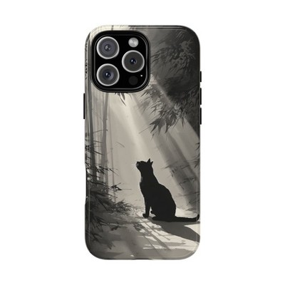 Phone Ink   Zen Cat Bamboo Brushwork   Case for iPhone, Galaxy, Pixel