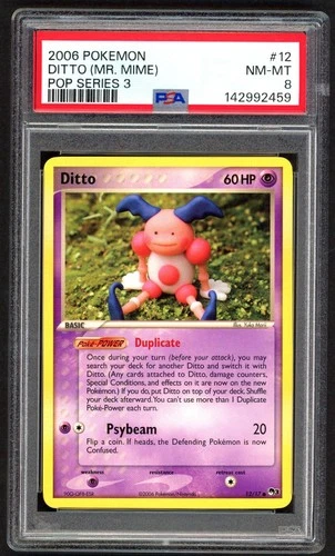 Pokemon Cards - PSA 8 Ditto (Mr.Mime) 12/17 - POP Series 3 - NM-MT - PSA8