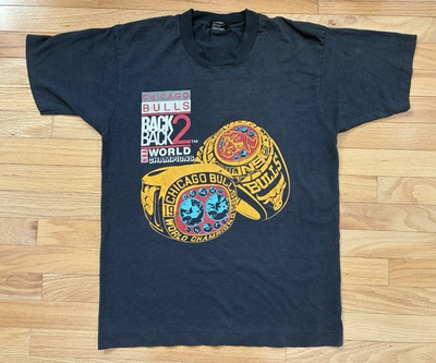 #ad #ad Vintage Chicago Bulls Back 2 Back World Champion Rings Screen Stars Men’s Size L $50.00