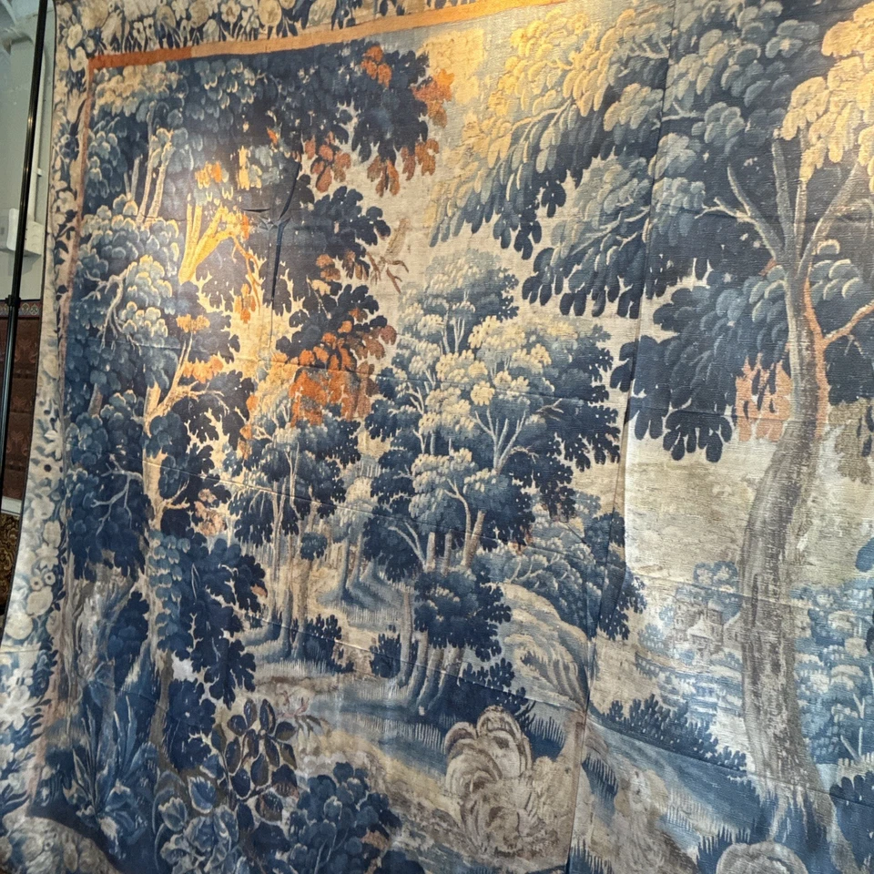 Gigantic Aristocratic Blue French Verdure Style Wall Hanging Fabric RE405164 - Image 4 of 4