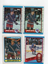 BRIAN LEETCH RANGERS 1989-90 TOPPS  O-PEE-CHEE VINTAGE 4X HOF LOT EX-NM