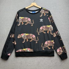 ADIDAS FARM RIO Sweatshirt Womens UK 12 Oncada Leopard Originals Jaguar Trefoil