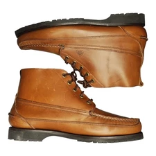 Florsheim Outdoorsman Ankle Boots Mens US 8.5EEE Brown Leather Moc Toe Lace Up