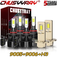9005 9006 H3 Led Combo Headlight High Low Beam White 6000k Fog Light Bulbs Kit 9005 9006 H3 Led Combo Headlight High Low Beam White 6000k Fog Light Bulbs Kit