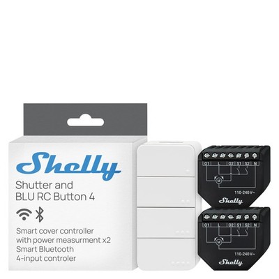 Shelly Shutter 2x und BLU RC Button 4 Bundle WLAN Rollladenschalter Alexa