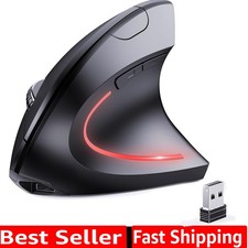Bluetooth and 2.4G 2-in-1 Rechargeable Wireless Mouse, Ergonomic Vertical Des...