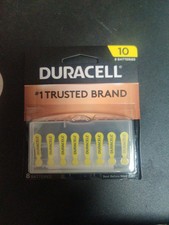 Duracell 1.45V Hearing Aid Batteries 8 Batteries Size 10 DA10B8ZM New