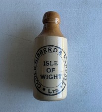 Vintage 1920s Isle of Wight Gould Hibbard & Randall Ginger Beer Stoneware Bottle