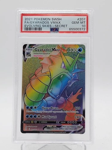 GYARADOS VMAX 2021 POKEMON EVOLVING SKIES SECRET RARE #207/203 PSA 10 Q0895