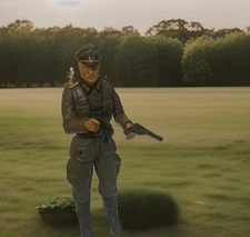 Rare Vintage WWII Ultimate Soldier German Officer AF with Pistol and binocs