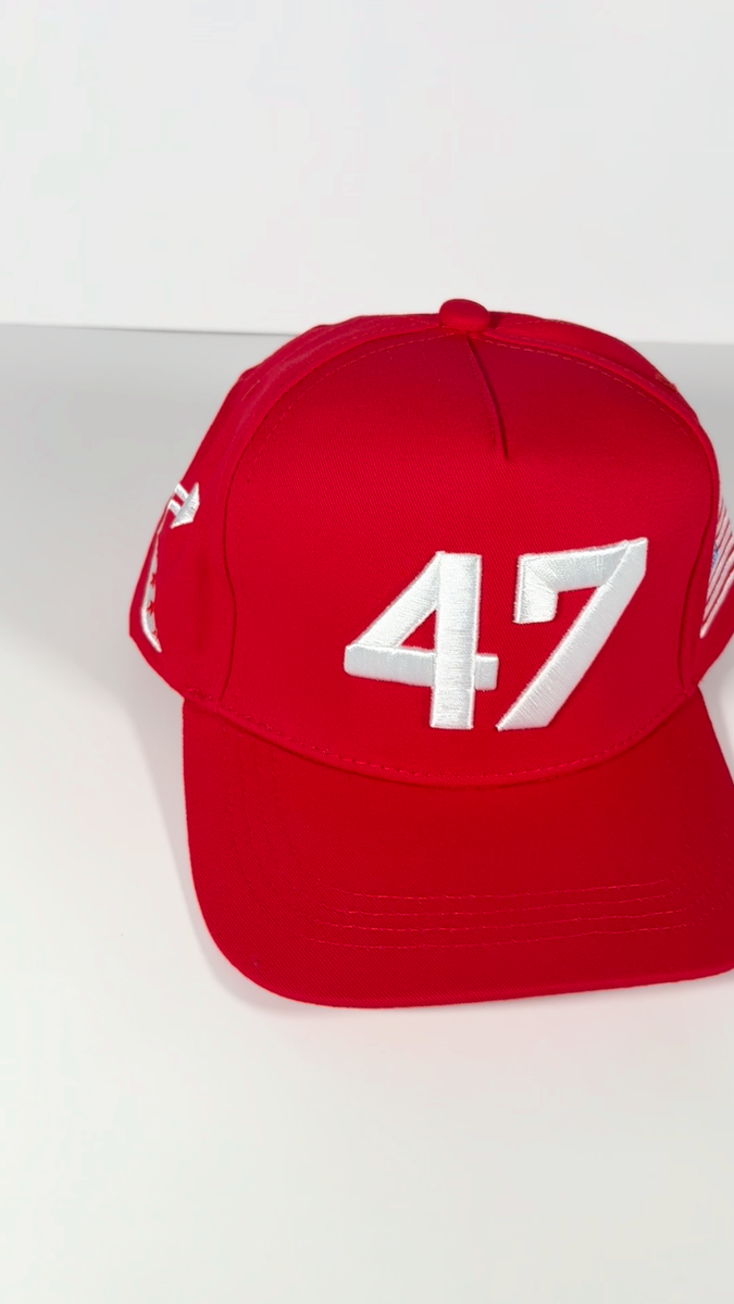 帽子 ParrMark CRAFT WORKS Charlie Kirk 47 Red & White Hat TPUSA Turning Point USA Adjustable