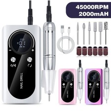 45000RPM Rechargeable Portable Electric Nail Drill Machine Manicure Pedicure Art