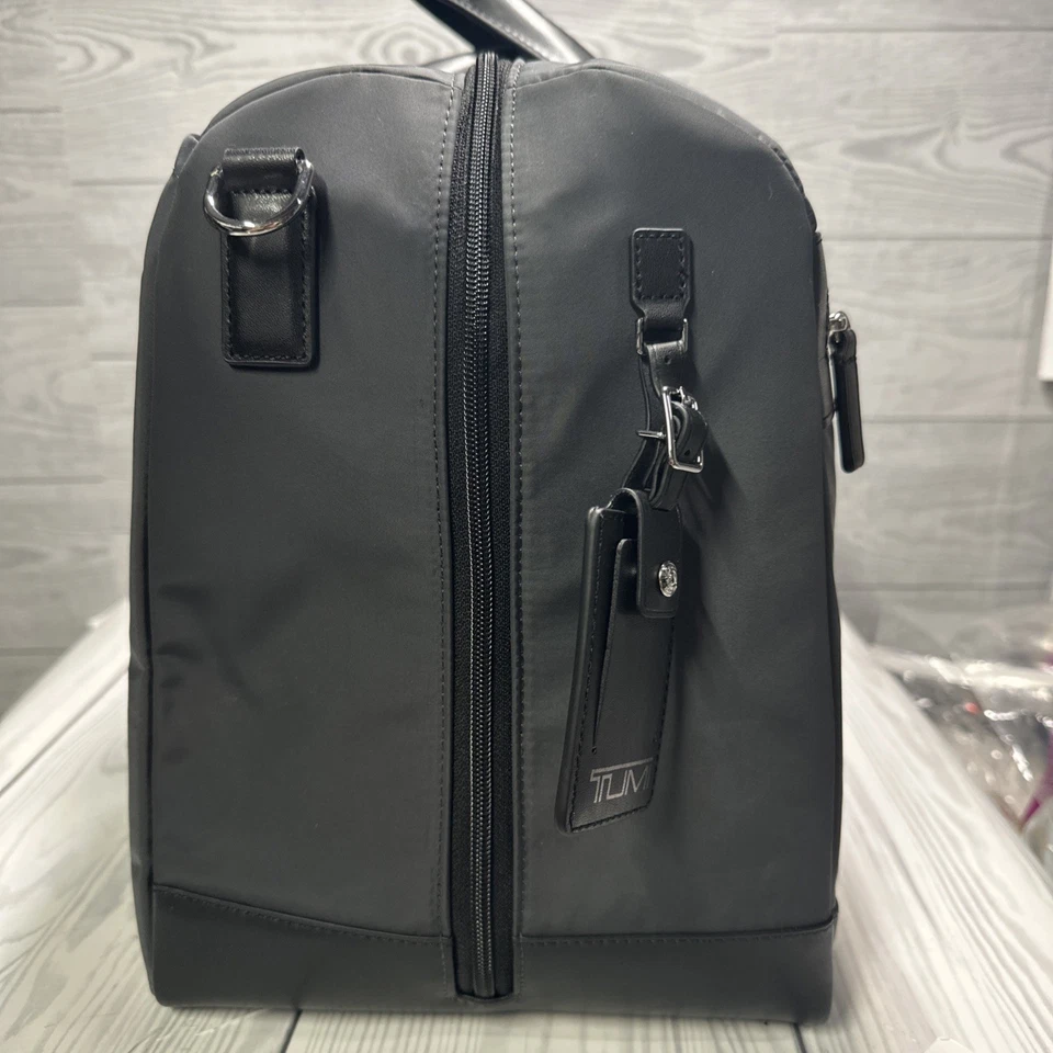 NEW Tumi NEWBURY Polyester & Leather Carry On Gym Duffel Bag CHARCOAL GREY NWT - Image 3 of 4