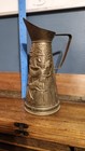 Vintage Peerage Brass Embossed Pub Scene Pitcher Made In England w/ Patina 11.5" — photo 1