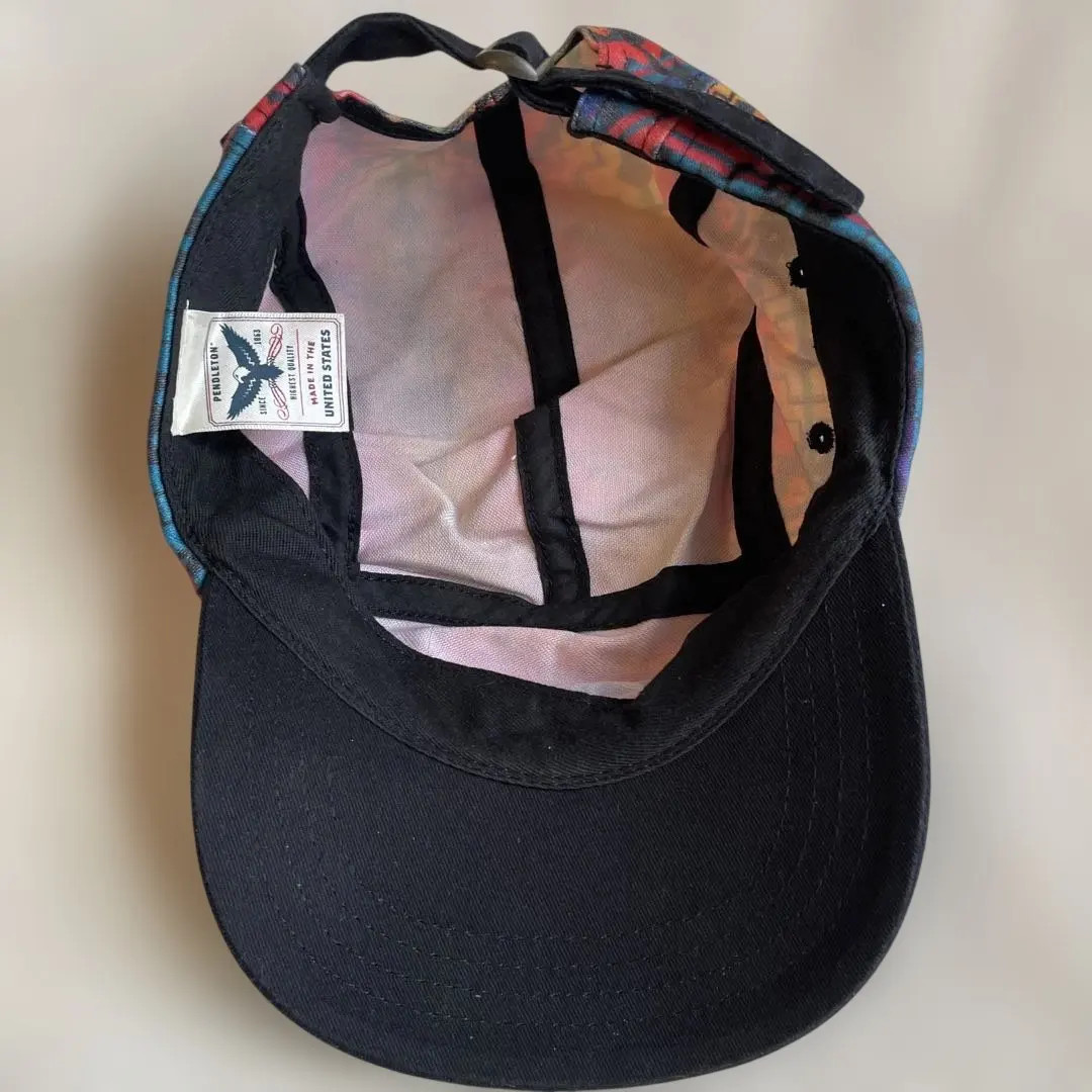 90s PENDLETON 5 Panel Cap Native Pattern Made in … - image 4