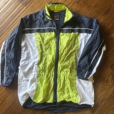 Vintage Nike Full Zip Up Windbreaker Jacket Neon Colorblock 90s Sz L Medium