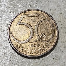 AUSTRIA 🇦🇹 FIFTY (50) GROSCHEN COIN 1988