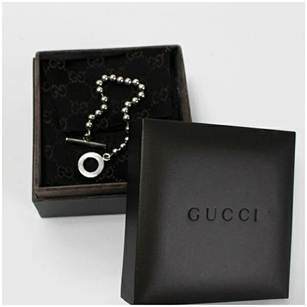 GUCCI Bracelet Chaîne Boule Argent 925 Ab Rank Femme Femme Accessoires Marque Sto