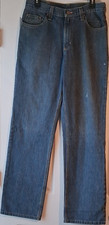 Carhartt Men's Relaxed Fit Straight Leg Jeans - Blue Medium Wash Denim, Logo