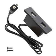 Powered USB Hub Socket Recessed Power Strip Outlet with Black