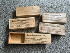 Antique KOETH'S INTERCHANGEABLE TOOL BE Hedges Co Auburn WOODEN BOX ONLY SET 5