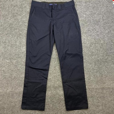 Dickies Flex Work Pants Mens 34x32 Black Twill Construction Slim Fit Tapered Leg