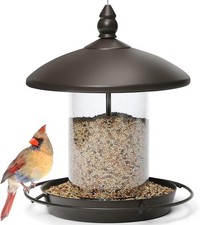 Bird Feeder Outdoor Hanging for Wild Bird Seed, Brown