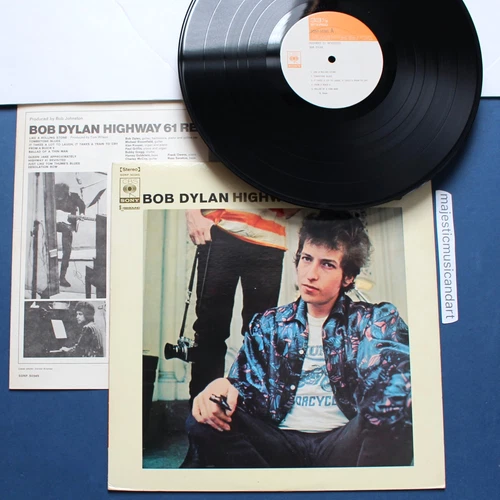 VINTAGE VINYL BOB DYLAN HIGHWAY 61 LP + RARE PHOTO LYRIC INSERT 1A/1A NM