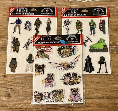 Vtg Star Wars 1983 Return of the Jedi Soft 3D Puffy Stickers - Sealed - 3 Sheets